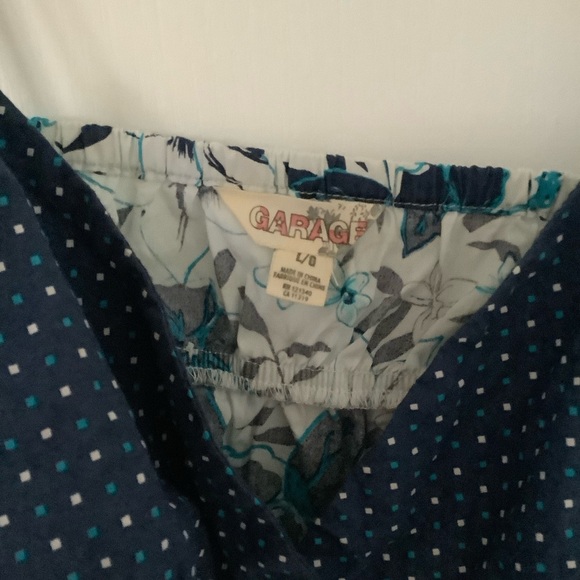 Y2K blue with white polka dots, blue and white flowers tank top - Picture 3 of 3